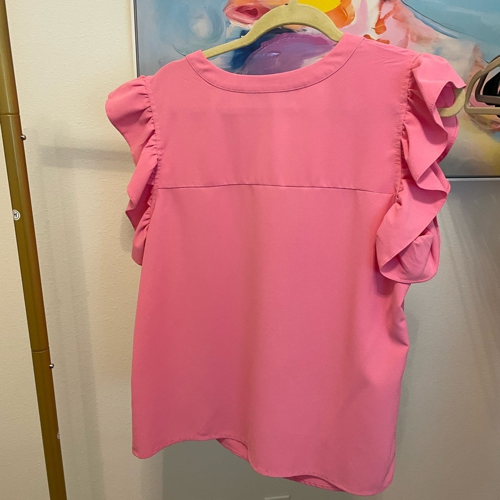 Pink Ruffled Sleeve Top Cottagecore - Picture 7 of 8